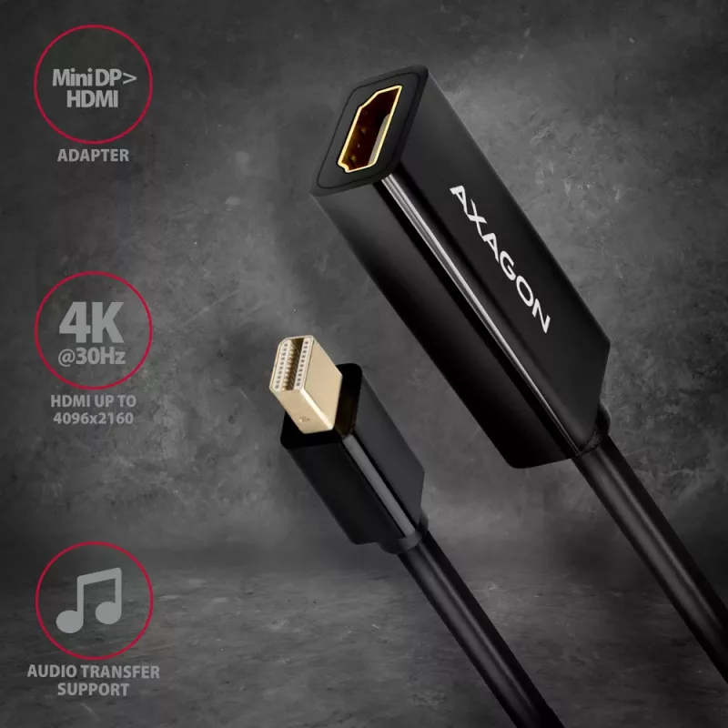 Axagon RVDM-HI14N Mini DisplayPort -> HDMI 1.4 Adapter 4K/30Hz