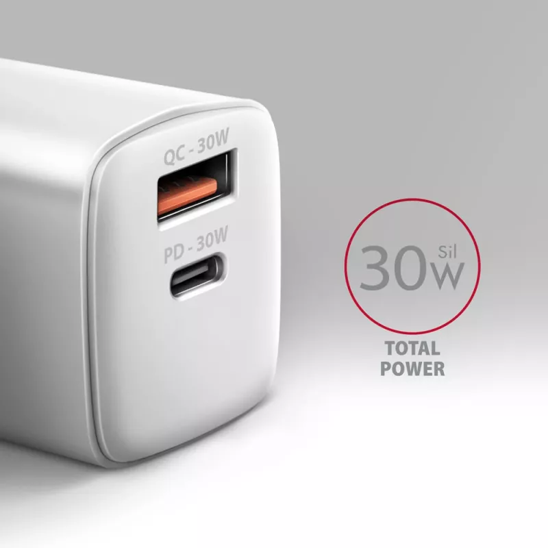 Ladegerät Axagon ACU-PQ30W QC3.0 30W USB-C Weiß