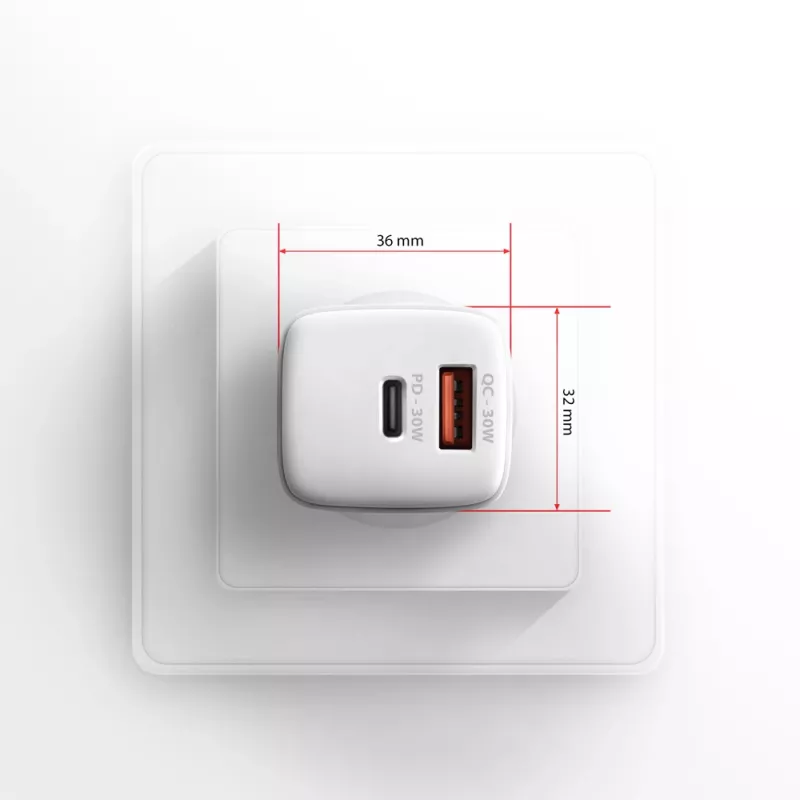Ladegerät Axagon ACU-PQ30W QC3.0 30W USB-C Weiß