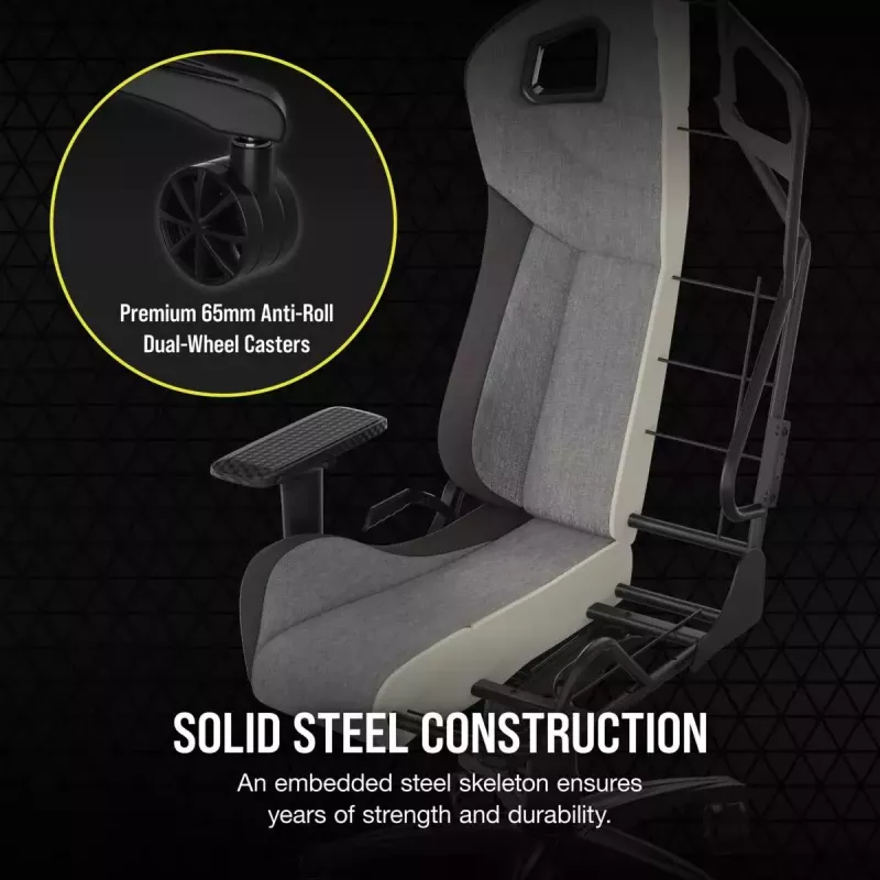 Universeller Gaming-Stuhl Corsair T3 RUSH 2023 Gepolsterter Sitz Anthrazitgrau
