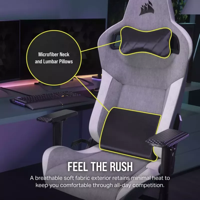 PC-Gaming-Stuhl Corsair CF-9010058-WW Mesh-Sitz Grau Maximales Benutzergewicht 120 kg
