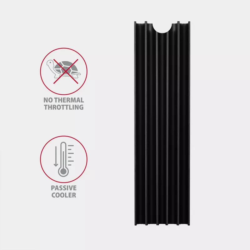 Axagon CLR-M2L10 Passiver Aluminium-Kühlkörper für alle M.2 SSDs, Größe 2280, 10 mm hoch.