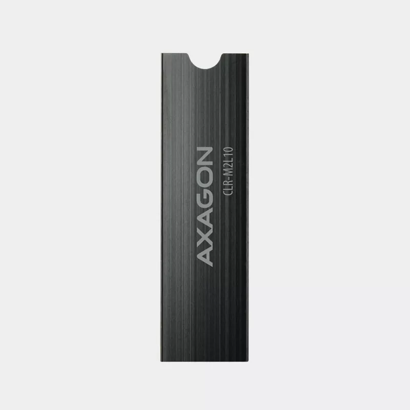 Axagon CLR-M2L10 Passiver Aluminium-Kühlkörper für alle M.2 SSDs, Größe 2280, 10 mm hoch.