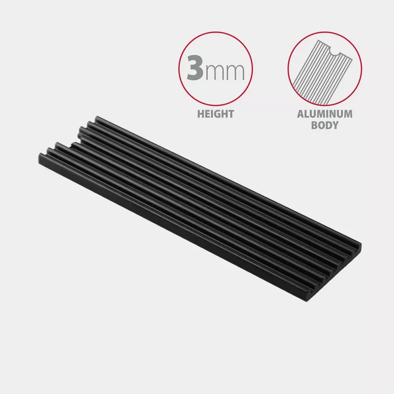 Axagon CLR-M2L3 Passive aluminium heatsink für alle M.2 SSDs, Größe 2280, Höhe 3 mm