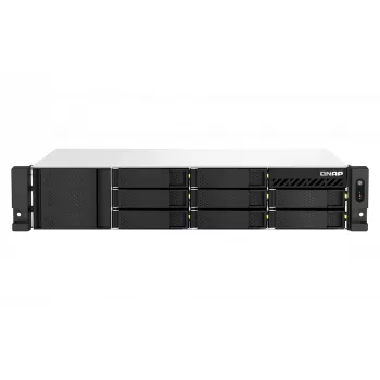 QNAP TS-864EU-RP-8G NAS/Storage Server Rack (2U) Intel® Celeron® N5095 8 GB DDR4 0 TB QNAP Turbo System Schwarz