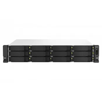 QNAP TS-1264U-RP NAS Rack (2U) Intel® Celeron® 8 GB DDR4 0 TB QNAP QTS Aluminium, Schwarz