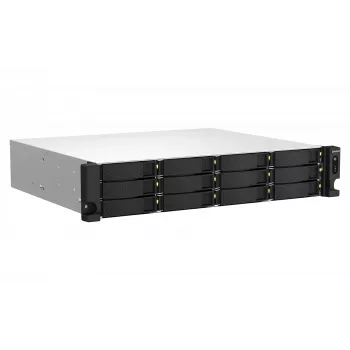 QNAP TS-1264U-RP NAS Rack (2U) Intel® Celeron® 8 GB DDR4 0 TB QNAP QTS Aluminium, Schwarz