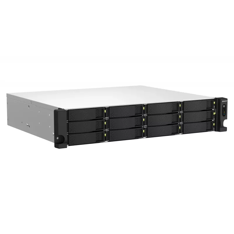 QNAP TS-1264U-RP NAS Rack (2U) Intel® Celeron® 8 GB DDR4 0 TB QNAP QTS Aluminium, Schwarz