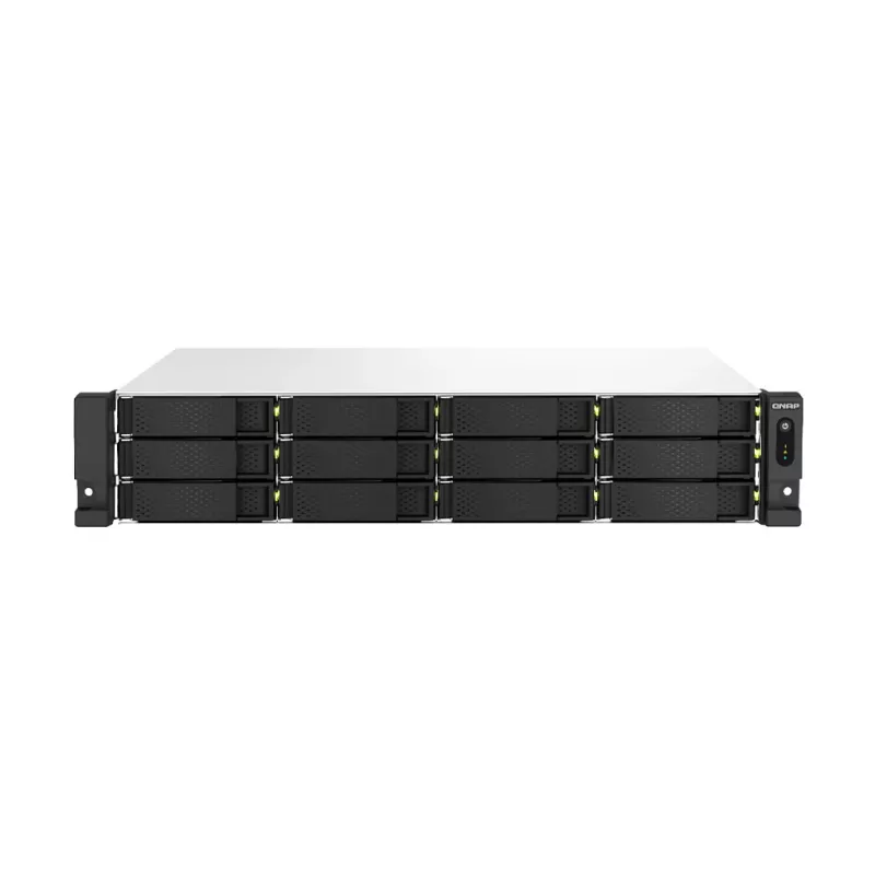 QNAP TS-1264U-RP NAS Rack (2U) Intel® Celeron® 8 GB DDR4 0 TB QNAP QTS Aluminium, Schwarz