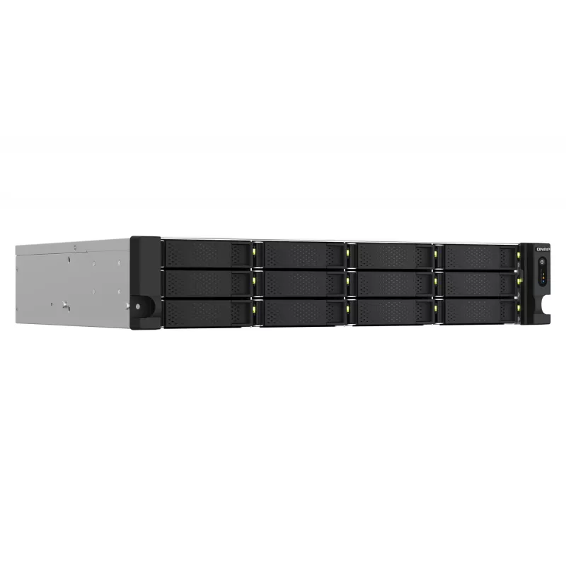 QNAP TS-1264U-RP NAS Rack (2U) Intel® Celeron® 8 GB DDR4 0 TB QNAP QTS Aluminium, Schwarz