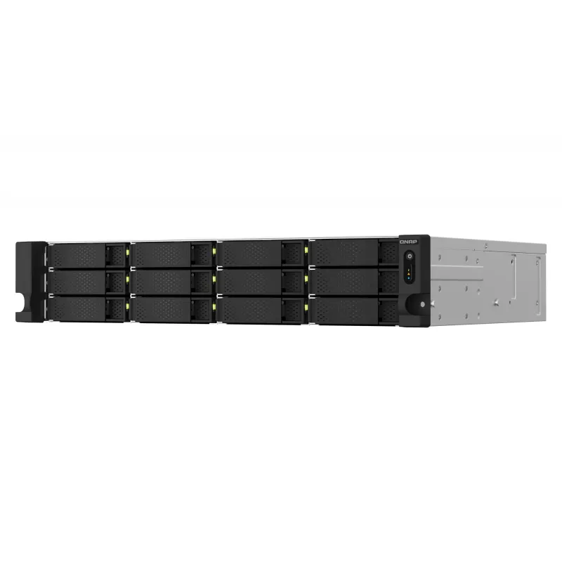 QNAP TS-1264U-RP NAS Rack (2U) Intel® Celeron® 8 GB DDR4 0 TB QNAP QTS Aluminium, Schwarz