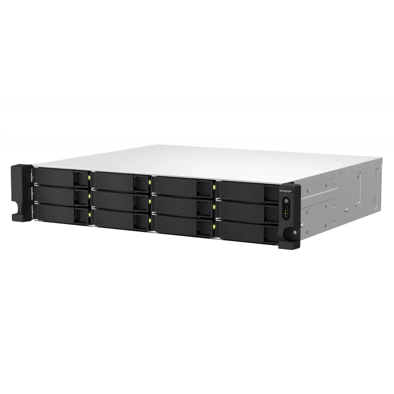 QNAP TS-1264U-RP NAS Rack (2U) Intel® Celeron® 8 GB DDR4 0 TB QNAP QTS Aluminium, Schwarz