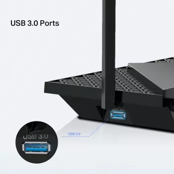 TP-Link Archer AX5400 Multi-Gigabit WiFi 6 Router, Wi-Fi 6 (802.11ax), Dualband (2,4 GHz / 5 GHz), Ethernet LAN, Schwarz, Desktop-/Stangen-Router