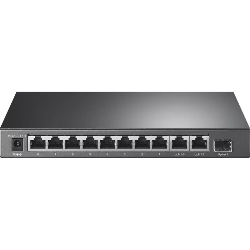 TP-Link 8-Port 10/100Mbit/s + 3-Port Gigabit Desktop Switch mit 8-Port PoE+