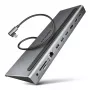 Dockingstation Axagon HMC-4KX3 USB-C 5Gbps Hub, 3x USB-A, 2x HDMI, DP, RJ-45, SD/microSD, Audio, PD 100W, Kabel 40cm