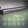 Dockingstation Axagon HMC-4KX3 USB-C 5Gbps Hub, 3x USB-A, 2x HDMI, DP, RJ-45, SD/microSD, Audio, PD 100W, Kabel 40cm