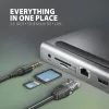 Dockingstation Axagon HMC-4KX3 USB-C 5Gbps Hub, 3x USB-A, 2x HDMI, DP, RJ-45, SD/microSD, Audio, PD 100W, Kabel 40cm