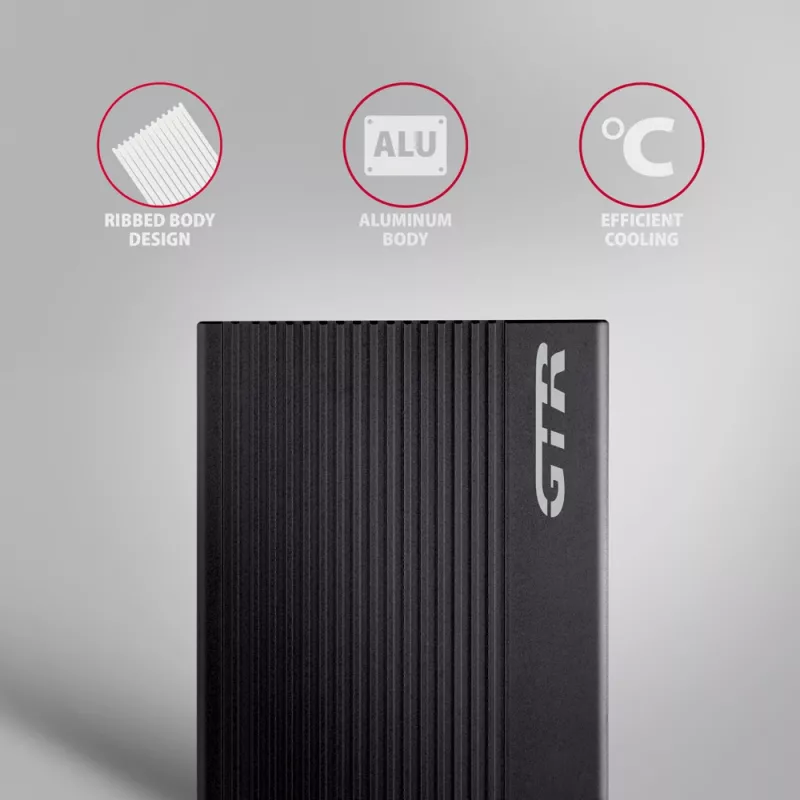 HDD/SSD-Gehäuse Axagon EE25-GTR USB-C 3.2 Gen 2 Schwarz 2,5 Zoll