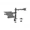 Monitorhalterung Gembird MA-DA-03 für 32-Zoll-Bildschirme, Tischklemme/Durchführung, Doppelarm, VESA 75x75–100x100, schwarz