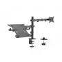 Monitorhalterung Gembird MA-DA-03 für 32-Zoll-Bildschirme, Tischklemme/Durchführung, Doppelarm, VESA 75x75–100x100, schwarz
