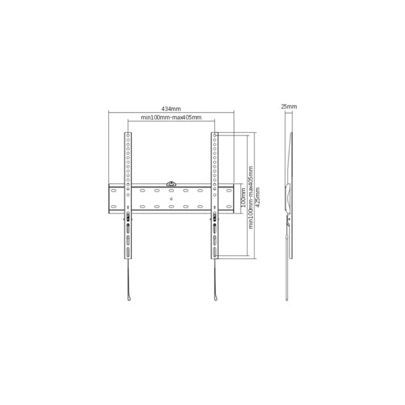 TV-Halterung Gembird WM-55F-02 schwarz, für 32–55 Zoll Bildschirme, max. Belastung 40 kg, VESA 200x200–400x400, schlank 2,5 cm