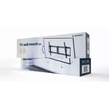 TV-Wandhalterung Gembird WM-90T-01 für Bildschirme von 43–90 Zoll, VESA 200x200–800x400, Neigung -12°–3°, 70 kg Tragkraft, schwarz