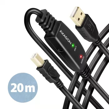 Axagon ADR-220B aktives USB 2.0 A-M -> B-M Verbindungs-/Repeaterkabel 20 m