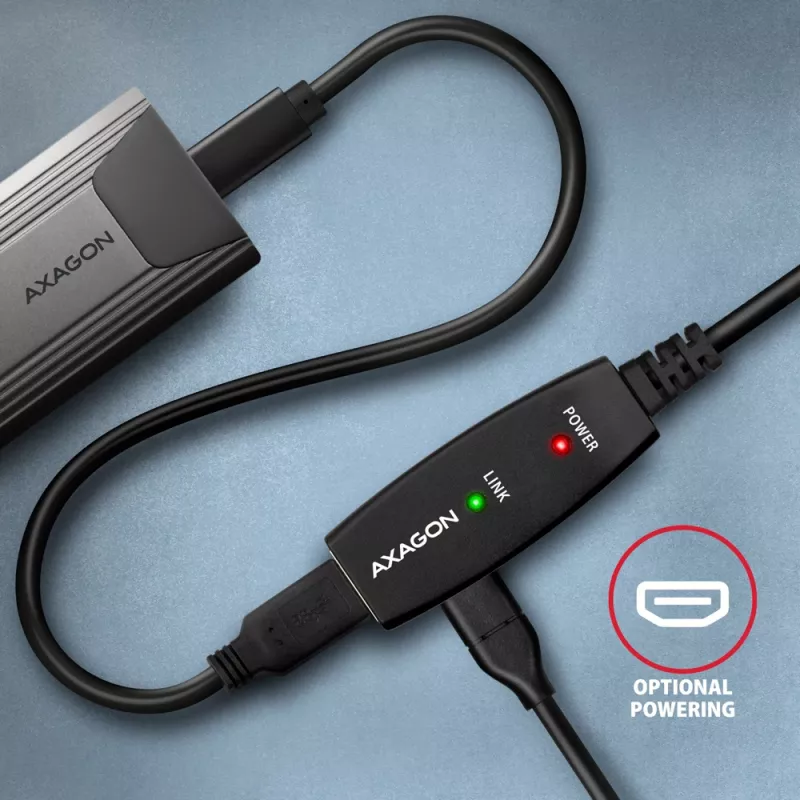 Axagon ADR-310 USB 3.2 Gen 1 A-M -> A-F aktives Verlängerungs-/Repeaterkabel 10m