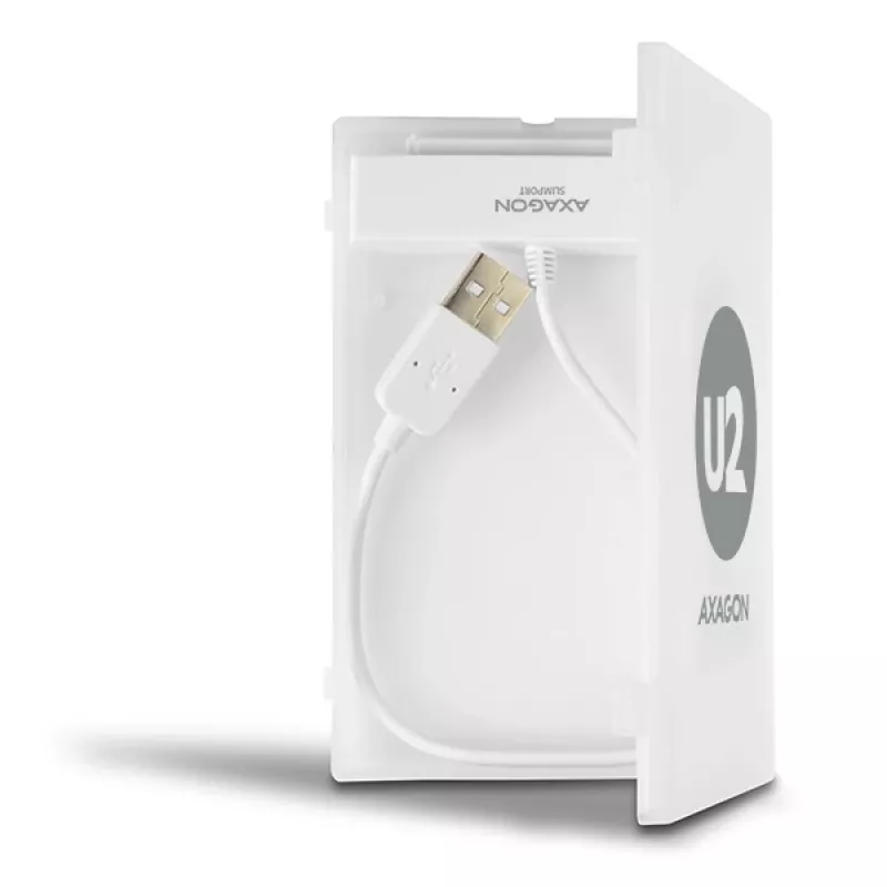 Axagon ADSA-1S USB 2.0 - 2.5 Zoll HDD SATA, HDD/SSD-Gehäuse, 2.5 Zoll, Serial ATA, Serial ATA II, Serial ATA III, 0.48 Gbit/s, USB-Anschluss, Weiß
