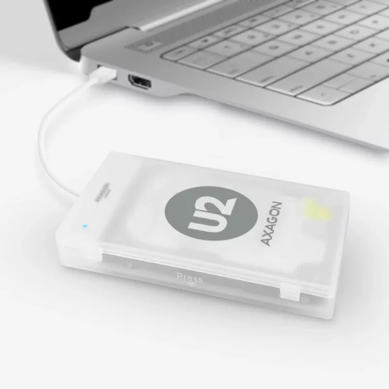 Axagon ADSA-1S USB 2.0 - 2.5 Zoll HDD SATA, HDD/SSD-Gehäuse, 2.5 Zoll, Serial ATA, Serial ATA II, Serial ATA III, 0.48 Gbit/s, USB-Anschluss, Weiß