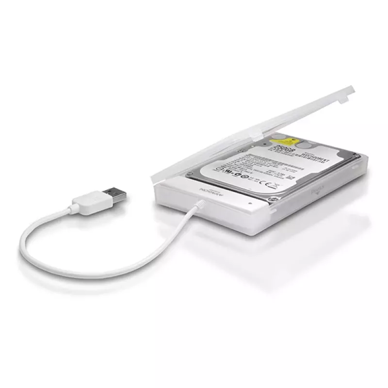 Axagon ADSA-1S USB 2.0 - 2.5 Zoll HDD SATA, HDD/SSD-Gehäuse, 2.5 Zoll, Serial ATA, Serial ATA II, Serial ATA III, 0.48 Gbit/s, USB-Anschluss, Weiß