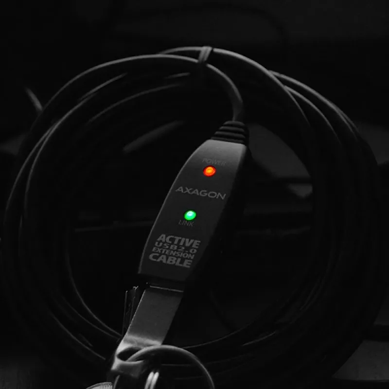 Axagon ADR-210 USB 2.0 A-M -> A-F aktives Verlängerungs-/Repeaterkabel 10 m