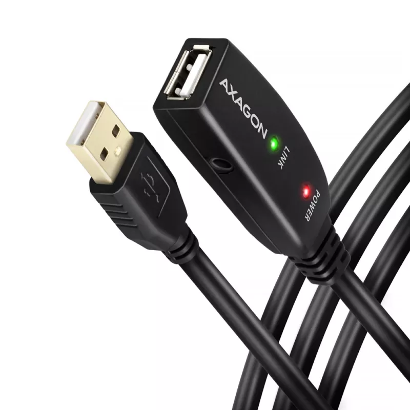 Axagon ADR-220 USB 2.0 A-M -> A-F aktives Verlängerungs-/Repeaterkabel 20 m