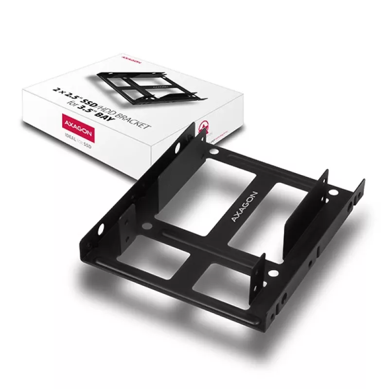 Axagon RHD-225 METAL Halterung für 2x 2,5 Zoll HDD/SSD in 3,5 Zoll Einbauschacht, Lüfterhalterung