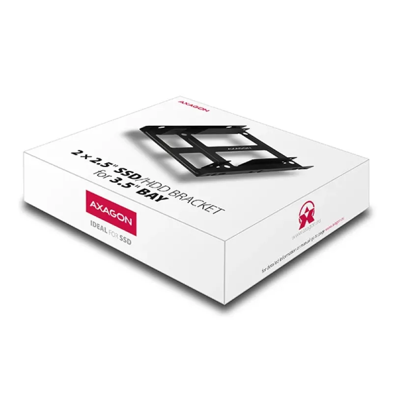 Axagon RHD-225 METAL Halterung für 2x 2,5 Zoll HDD/SSD in 3,5 Zoll Einbauschacht, Lüfterhalterung