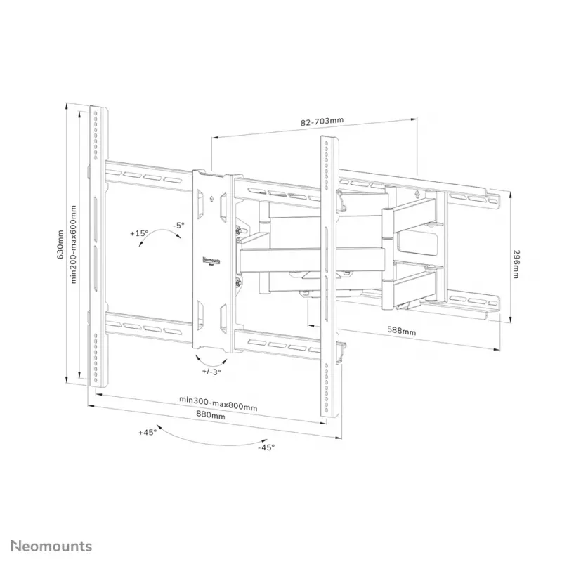 Neomounts WL40S-950BL18 Schwerlast-Wandhalterung 55-110 Zoll - voll beweglich