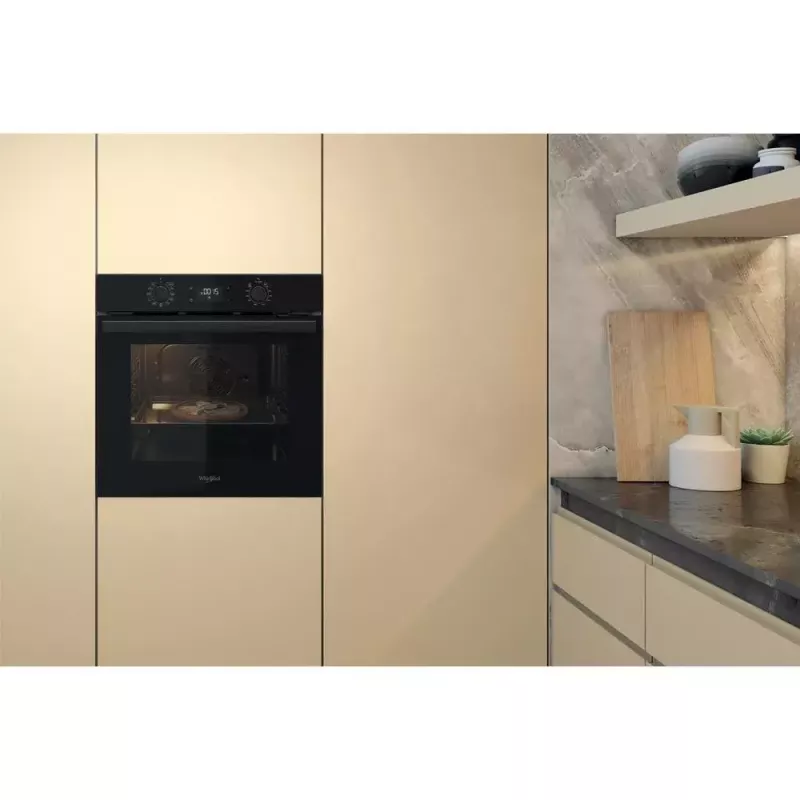 Einbau-Elektrobackofen WHIRLPOOL OMR58HU1B — 71 L, A+, hydrolytische Selbstreinigung, Umluft, Grill, Teleskopauszug