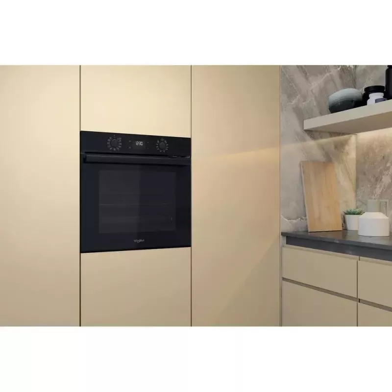 Einbau-Elektrobackofen WHIRLPOOL OMR58HU1B — 71 L, A+, hydrolytische Selbstreinigung, Umluft, Grill, Teleskopauszug