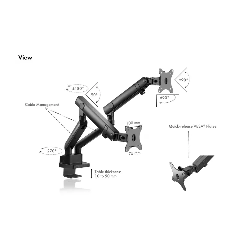 ICY BOX IB-MS314-T 81,3 cm (32 Zoll) Schreibtisch Schwarz