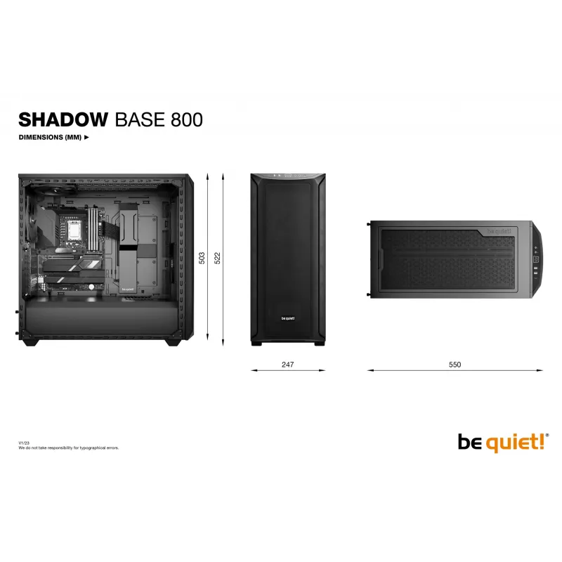 PC-Gehäuse be quiet! Shadow Base 800 Midi Tower Schwarz