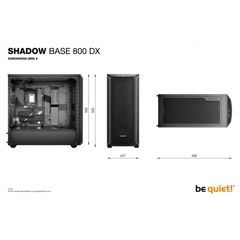 PC-Gehäuse be quiet! Shadow Base 800 DX Midi Tower Schwarz