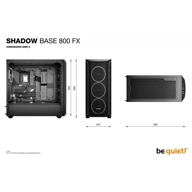 PC-Gehäuse be quiet! Shadow Base 800 FX Midi Tower Schwarz
