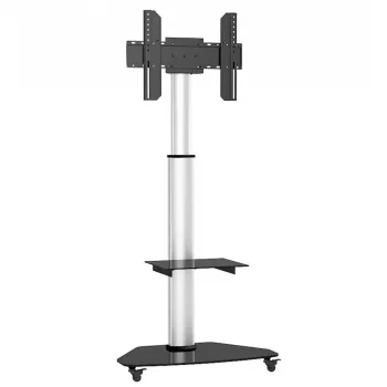 Techly Bodenständer mit Ablagewagen TV LCD/LED/Plasma 37-70 Zoll Silber