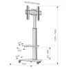 Techly Bodenständer mit Ablagewagen TV LCD/LED/Plasma 37-70 Zoll Silber