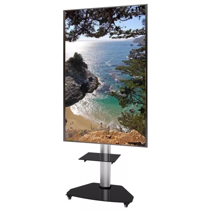 Techly Bodenständer mit Ablagewagen TV LCD/LED/Plasma 37-70 Zoll Silber