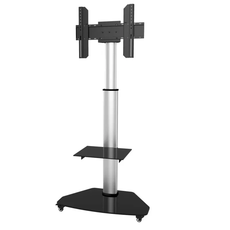 Techly Bodenständer mit Ablagewagen TV LCD/LED/Plasma 37-70 Zoll Silber