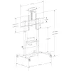 Multimedia-Wagen TECHLY ICA-TR230 Schwarz für Flachbildschirm bis zu 110 Zoll, VESA 900x600, Höhe 1850 mm, Traglast 120 kg