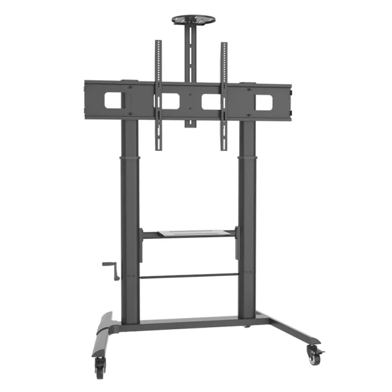 Multimedia-Wagen TECHLY ICA-TR230 Schwarz für Flachbildschirm bis zu 110 Zoll, VESA 900x600, Höhe 1850 mm, Traglast 120 kg