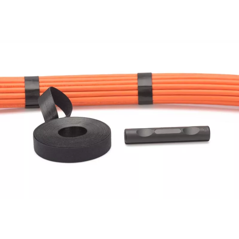 DIGITUS Klettband, 20 mm breit für strukturierte Verkabelung 10-m-Rolle, Farbe schwarz