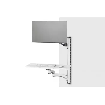 DIGITUS Workstation (Monitor. Tastatur. Maus) Wandhalterung 32 Zoll. 8 kg. VESA 75x75/100x100. Weiß/Schwarz